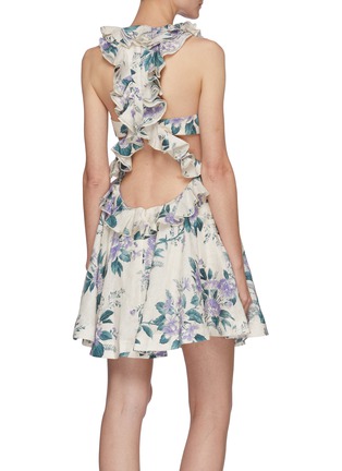 Back View - Click To Enlarge - ZIMMERMANN - 'Cassia' ruffled cut-out detail mini dress