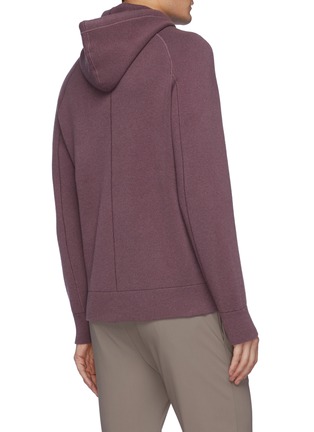 Back View - Click To Enlarge - THEORY - Alcos' Cashmere And Wool Blend Drawstring Hoodie