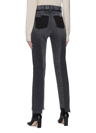 Back View - Click To Enlarge - MAISON MARGIELA - Patchworked Panelled Crop Flare Jeans
