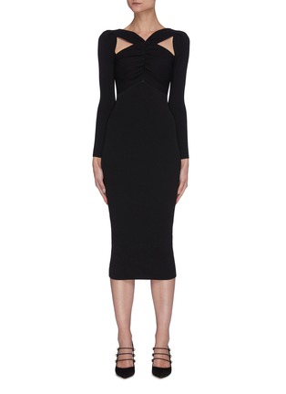Main View - Click To Enlarge - SELF-PORTRAIT - Cut-out Collar Knit Dress