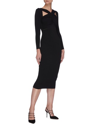 Figure View - Click To Enlarge - SELF-PORTRAIT - Cut-out Collar Knit Dress