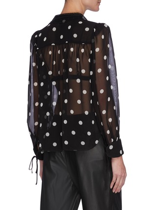 Back View - Click To Enlarge - SELF-PORTRAIT - Lace Collar Polka Dot Blouse