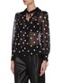 Front View - Click To Enlarge - SELF-PORTRAIT - Lace Collar Polka Dot Blouse