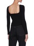 Back View - Click To Enlarge - SELF-PORTRAIT - Ruched detail cut-out neck rib-knit top