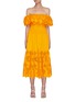 Main View - Click To Enlarge - SELF-PORTRAIT - Off-shoulder Floral Lace Cotton Tier Midi Dress