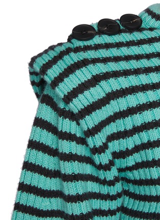  - SELF-PORTRAIT - Melange stripe button shoulder sweater