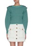Main View - Click To Enlarge - SELF-PORTRAIT - Melange stripe button shoulder sweater