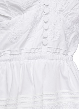  - SELF-PORTRAIT - Off-shoulder Scallop Hem Cotton Tier Mini Dress