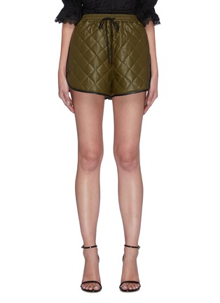 Main View - Click To Enlarge - SELF-PORTRAIT - Quilted faux leather shorts