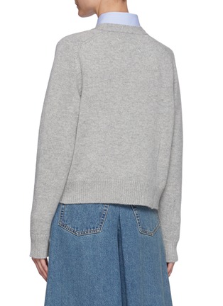 Back View - Click To Enlarge - MAISON MARGIELA - Distressed Wool Shelle Button Cardigan
