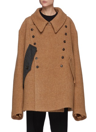 Main View - Click To Enlarge - MAISON MARGIELA - Oversize Wool Double Breast Coat