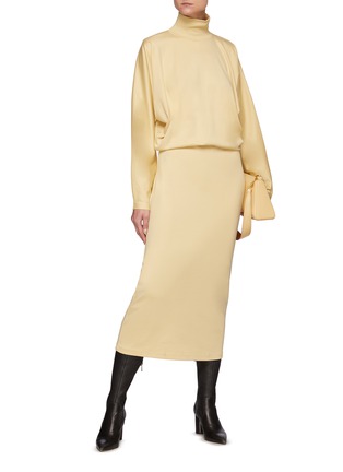 Figure View - Click To Enlarge - LEMAIRE - Relaxed Cotton Turtleneck Midi Dress