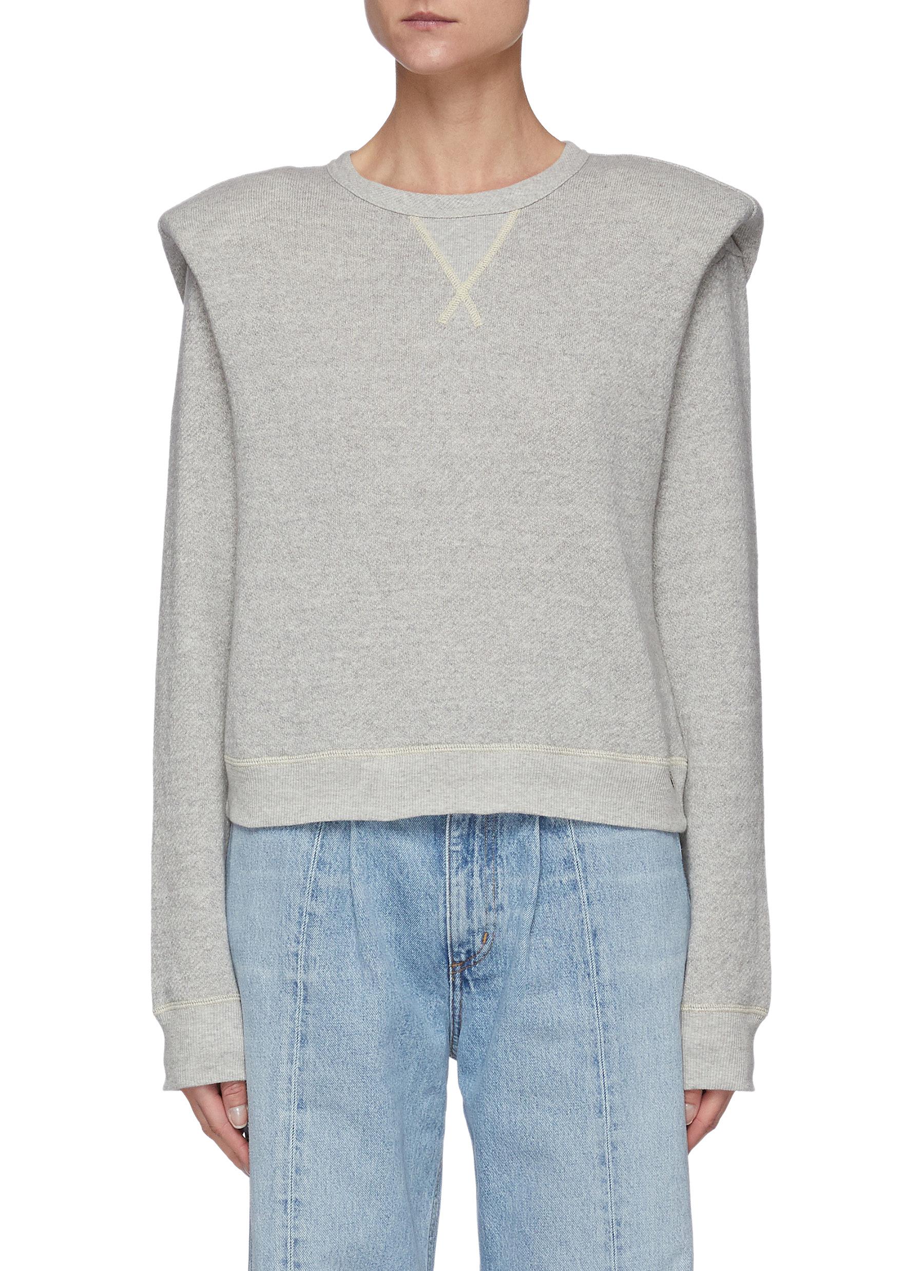 padded shoulder sweatshirt