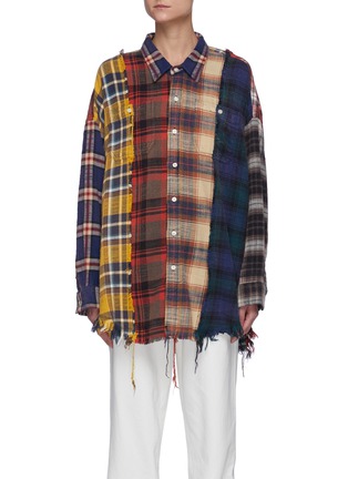 Main View - Click To Enlarge - R13 - Multi plaid patchwork shirt