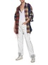 Figure View - Click To Enlarge - R13 - Multi plaid patchwork shirt