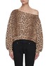Main View - Click To Enlarge - R13 - Patti' Leopard Print One-shoulder Sweatshirt