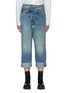 Main View - Click To Enlarge - R13 - 'Jasper' Crossover Waistband Crop Denim Jeans