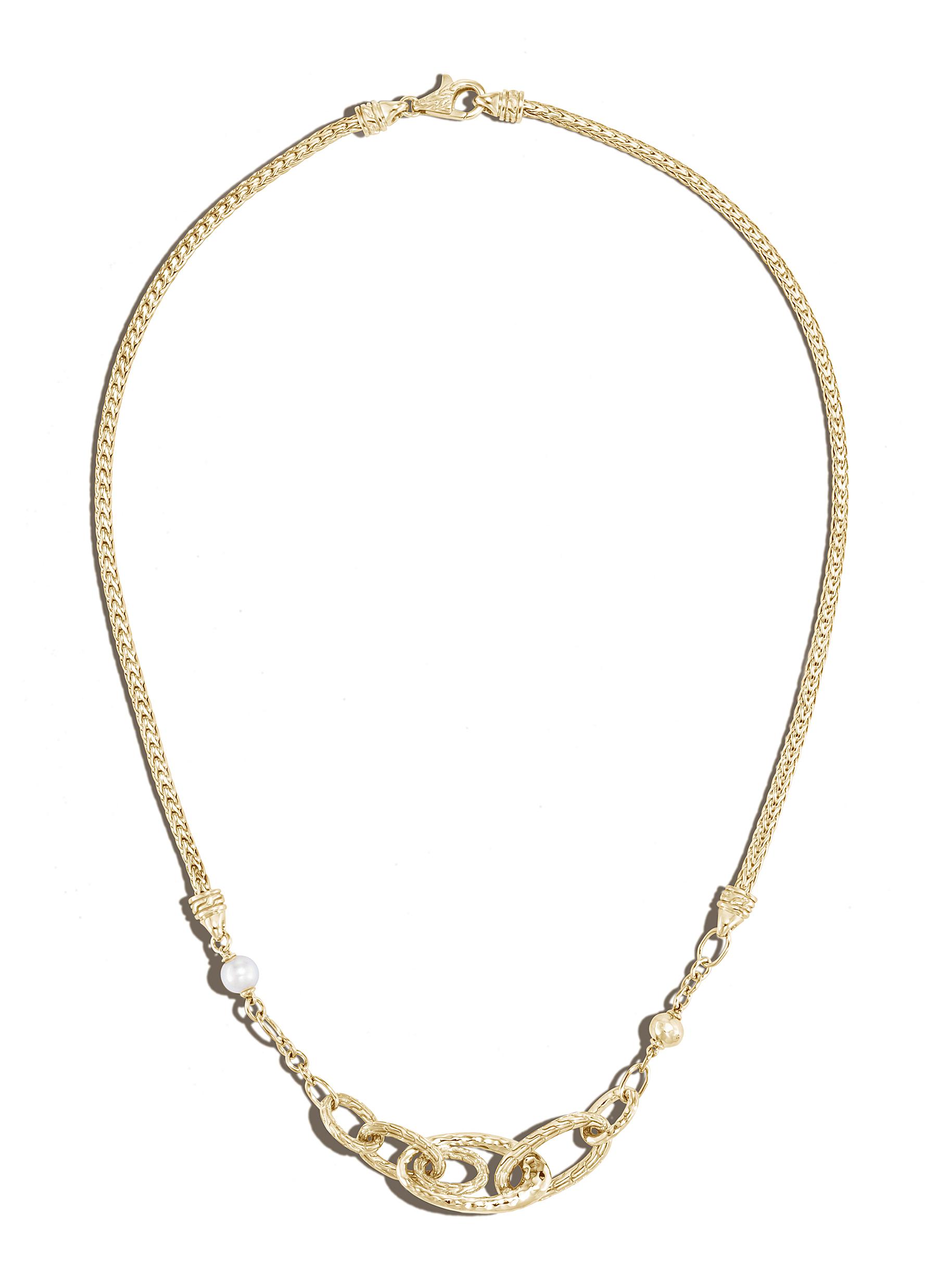 'Classic Chain' Freshwater Pearl Palu 18k Gold Necklace