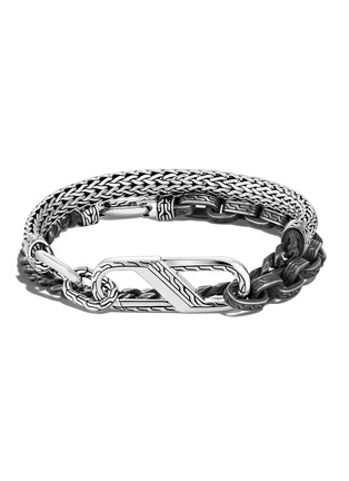 Main View - Click To Enlarge - JOHN HARDY - 'Classic Chain' Large Carabiner Clasp Double Wrap Oxidised Silver Bracelet