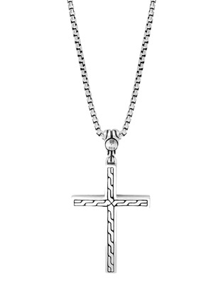 Detail View - Click To Enlarge - JOHN HARDY - 'Classic Chain' Jawan Cross Pendant Sterling Silver Necklace