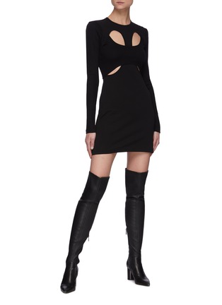 Figure View - Click To Enlarge - DION LEE - Cutout Double Layer T-shirt Dress