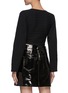 Back View - Click To Enlarge - DION LEE - Braid Front Long Sleeve Crop Top
