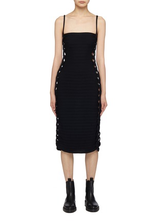 Main View - Click To Enlarge - DION LEE - MIRROR BRAID SIDE STRAP DRESS