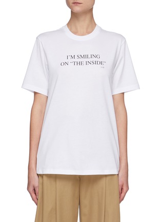 Main View - Click To Enlarge - VICTORIA, VICTORIA BECKHAM - I'm Smiling On ''The Inside''' Print T-Shirt