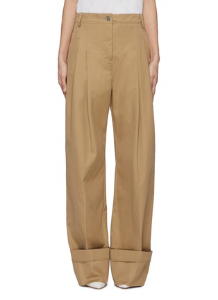 Main View - Click To Enlarge - VICTORIA, VICTORIA BECKHAM - Wide leg turned up hem chino pants