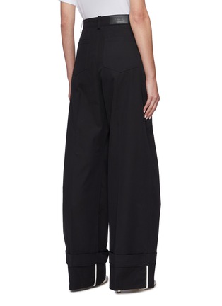 Back View - Click To Enlarge - VICTORIA, VICTORIA BECKHAM - Wide leg turned up hem chino pants