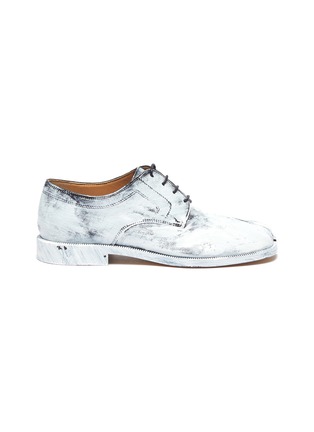 Main View - Click To Enlarge - MAISON MARGIELA - White Painted Nappa Leather 'Tabi' Lace-Ups
