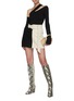 Figure View - Click To Enlarge - NANUSHKA - Belted Bi-tonal Cotton Mini Skirt