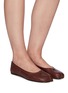Figure View - Click To Enlarge - MAISON MARGIELA - Soft Leather 'Tabi' Ballerina Flats