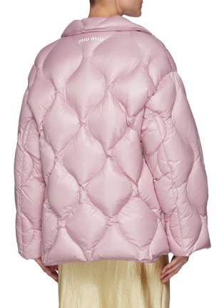 Back View - Click To Enlarge - MIU MIU - Curve Quilted Zip Up Puffer Jacket