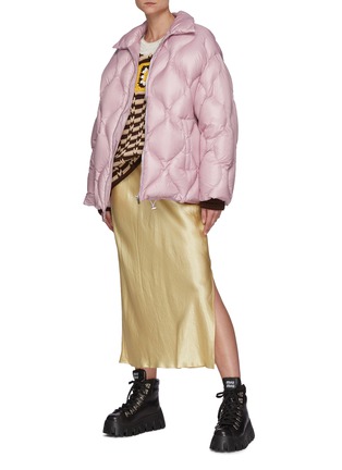 Figure View - Click To Enlarge - MIU MIU - Curve Quilted Zip Up Puffer Jacket