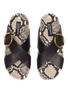 Detail View - Click To Enlarge - PEDRO GARCIA  - Antia' Python Embossed Platform Crisscross Leather Sandals