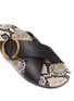 Detail View - Click To Enlarge - PEDRO GARCIA  - Antia' Python Embossed Platform Crisscross Leather Sandals