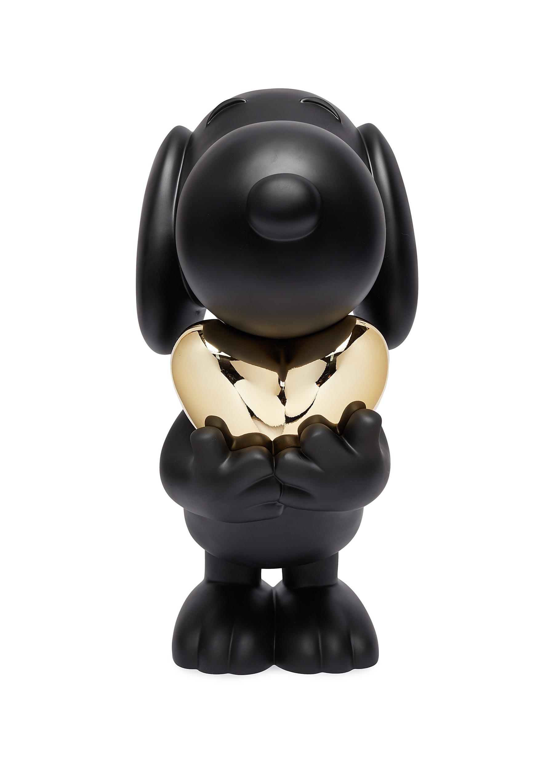 Leblon Delienne Limited Edition Snoopy Heart Sculpture - Black Matt/chromed Gold