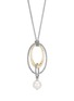 Detail View - Click To Enlarge - JOHN HARDY - Classic Chain' Hammered Freshwater Pearl 18K Gold Silver Curb Chain Necklace