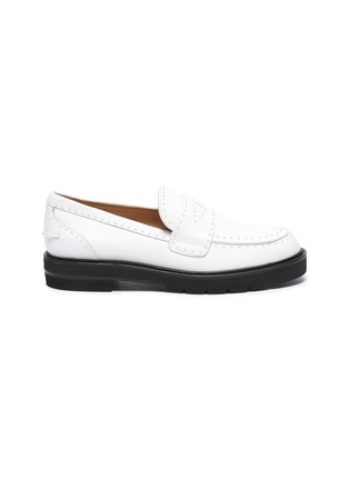 Main View - Click To Enlarge - STUART WEITZMAN - Parker Lift' Pearl Embellished Leather Loafers