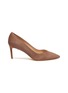 Main View - Click To Enlarge - STUART WEITZMAN - Anny' Sweetheart Vamp Suede Pumps
