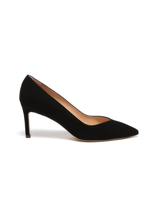 Main View - Click To Enlarge - STUART WEITZMAN - Anny' Sweetheart Vamp Suede Pumps