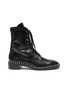 Main View - Click To Enlarge - STUART WEITZMAN - Sondra' Pearl Embellished Welt Leather Combat Boots