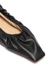 Detail View - Click To Enlarge - NANUSHKA - Matangi' Square Toe Ruched Vegan Leather Ballerina Flats