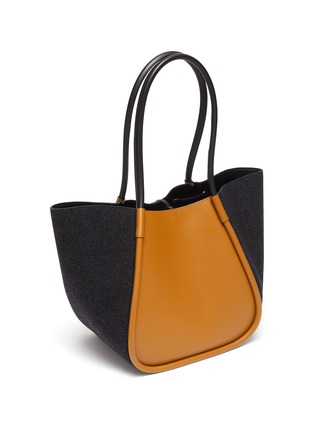 Detail View - Click To Enlarge - PROENZA SCHOULER - Felt Panelled Ruched Strap Large Leather Tote Bag