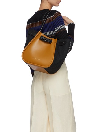 Figure View - Click To Enlarge - PROENZA SCHOULER - Felt Panelled Ruched Strap Large Leather Tote Bag