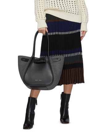 Figure View - Click To Enlarge - PROENZA SCHOULER - Felt Panelled Ruched Strap Large Leather Tote Bag