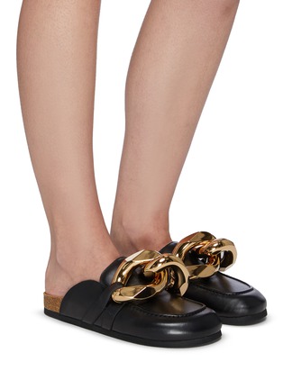 Figure View - Click To Enlarge - JW ANDERSON - Chain Calf Leather Loafers