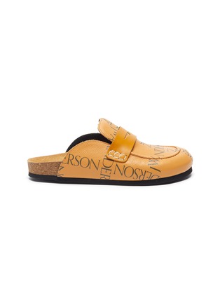 Main View - Click To Enlarge - JW ANDERSON - Printed Logo Calf Leather Slip On Loafers