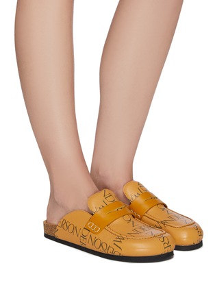 Figure View - Click To Enlarge - JW ANDERSON - Printed Logo Calf Leather Slip On Loafers